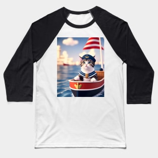 Sailor Cat - Modern digital art Baseball T-Shirt